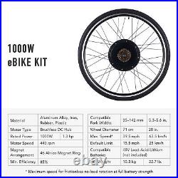 EBike Conversion Kit 28 Rear Wheel 1000W Hub Motor LCD PAS Electric Bike Set