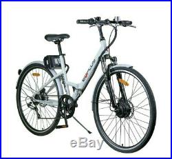 E-Plus Commute 36v Electric Folding Bike 26 White Cycle, 18.6in frame