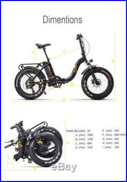 Ebike Foldable Fat Bike Electric Bike 400W 48V 20'' 90 Mile Range