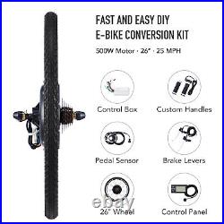 Electric Bicycle Conversion Kit 26 Inch E Bike for Adults with 500W Rear Motor