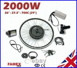 Electric Bicycle Conversion Kit E Bike Rear Wheel Motor 2000W 48V 26 27.5 29