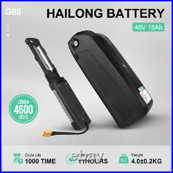 Electric Bicycle Down Tube Hailong Battery 48V 18Ah 18650 for Motor 500W-1500W