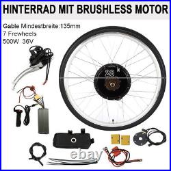 Electric Bicycle Motor Conversion Kit E-Bike Cycling Rear Wheel 28inch 500W 800W