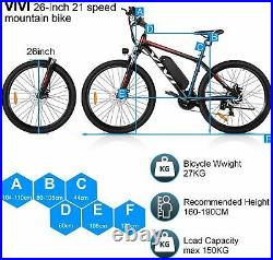 Electric Bike 26 Mountain Bike City Bicycle 350W Motor 10.4ah Battery 35km/h UK