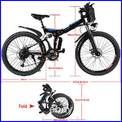 Electric Bike 26'' Mountain Bike Folding Ebike E-Citybike Bicycle 35km/h 21speed
