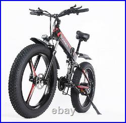 Electric Bike 26 inch Fat Tyres, Mountain Snow Beach Ebike, Wide Tires, Folding