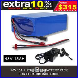 Electric Bike Battery Pack 48V 15Ah Ebike Lithium Ion for 800/1000/750W Motor
