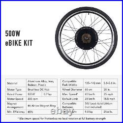 Electric Bike Conversion Kit 26 Rear Wheel 500W Hub Motor LCD PAS eBike Set
