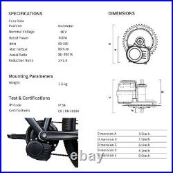 Electric Bike Conversion Kit Tongsheng TSDZ2 48V 500W Torque Mid Drive Motor