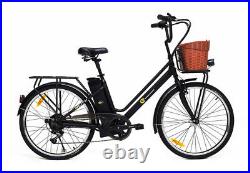 Electric Bike Cycle City Ebike 250W Motor Bicycle Black Steel ETrends