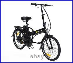 Electric Bike EBike Cycle Fly Foldable 250W Motor Bicycle Black Steel