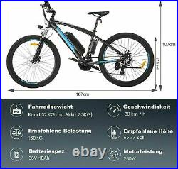 Electric Bikes Electric Mountain Bike 27.5 E-Bike City Bicycle Cycling 250W 36V