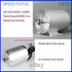 Electric Brushless Motor 2500W 60V DC For E-bike Scooter Bicycle Conversion