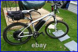 Electric mountain bike conversion. Carrera Valour 1000w motor. 48v battery fast