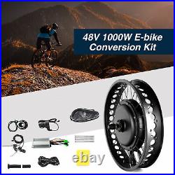 Fat Tire 26'' Wide Electric Bicycle Motor Conversion Kit Bike Rear 48V 1000W UK