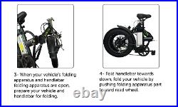 Fat Tyre Folding Electric Bike Motor 48V Battery 250W E-Bike UK Road Legal 20
