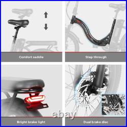 Foldable Electric Bike for Adults, 20 Fat Tire Ebike with 7 Speed, Max Range 110