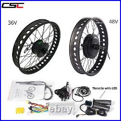 Front Rear Wheel Electric Bicycle 36V 48V eBike Motor Conversion Kit Fat Tire