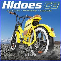 Hidoes C8 Electric Bikes Adults 20 Inch Fat Tire 25 km /h max speed 250W motor