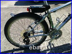 Kudos 21 shimano geered electric mountain bike. 36v x 10 amp motor and battery