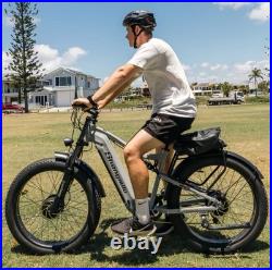 Long-Rang Electric Bike 48V 17.5Ah 26 Fat Tire E-Bike Dual Motor Bicycle UK NEW