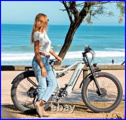 Long-Rang Electric Bike 48V 17.5Ah 26 Fat Tire E-Bike Dual Motor Bicycle UK NEW