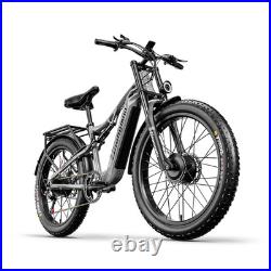 Long-Rang Electric Bike 48V 17.5Ah 26 Fat Tire E-Bike Dual Motor Bicycle UK NEW
