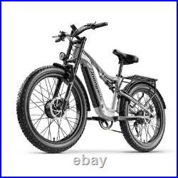 Long-Rang Electric Bike 48V 17.5Ah 26 Fat Tire E-Bike Dual Motor Bicycle UK NEW