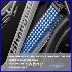 Long-Rang Electric Bike 48V 17.5Ah 26 Fat Tire E-Bike Dual Motor Bicycle UK NEW