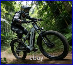 Long-Range 26 Fat Tyre Electric Bike 48V Dual Motor E-Bike Full Suspension NEW