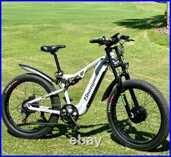 Long-Range 26 Fat Tyre Electric Bike 48V Dual Motor E-Bike Full Suspension NEW