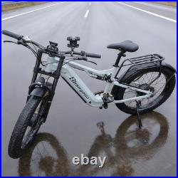 Long-Range 26 Fat Tyre Electric Bike 48V Dual Motor E-Bike Full Suspension NEW