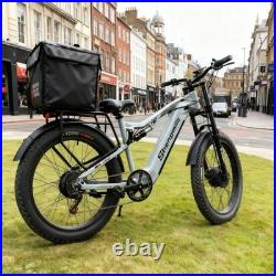 Long-Range 26 Fat Tyre Electric Bike 48V Dual Motor E-Bike Full Suspension NEW