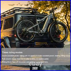 Long-Range 26 Fat Tyre Electric Bike 48V Dual Motor E-Bike Full Suspension NEW