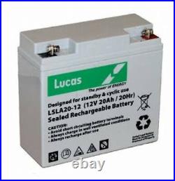 Lucas 12V 20AH VRLA AGM / GEL Ultra Deep Cycle Battery 18 Holes Golf Trolley