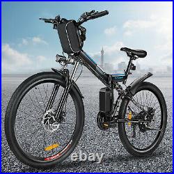 Man&Woman E-Bike 26 Folding Electric Mountain Bikes 250W Motor SHIMANO 21 Speed