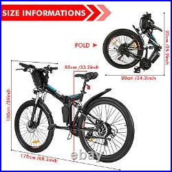 Man&Woman E-Bike 26 Folding Electric Mountain Bikes 250W Motor SHIMANO 21 Speed
