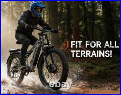 New Dual Motor 26 Fat Tire E-Bike 48V 17.5Ah Electric Mountain Bike UK Stock