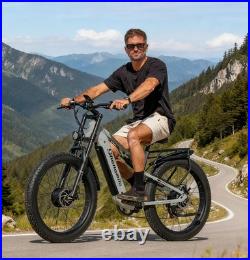 New Dual Motor 26 Fat Tire E-Bike 48V 17.5Ah Electric Mountain Bike UK Stock