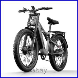 New Dual Motor 26 Fat Tire E-Bike 48V 17.5Ah Electric Mountain Bike UK Stock