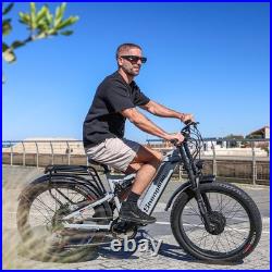 New E-Bike 26 Fat Tyre Electric Mountain Bike 48V 17.5Ah Dual Motor UK Stock