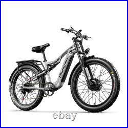 New E-Bike 26 Fat Tyre Electric Mountain Bike 48V 17.5Ah Dual Motor UK Stock