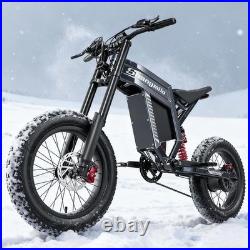 Powerful Electric Motorbike 60V30Ah E-BIke Hydraulic Brakes Off-Road MTB UK NEW
