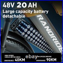 Randride YX80M Electric Bike 48V 20AH 264.0'' Dual Motor Mountain E-Bike 7Speed