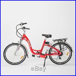 Red TDL6162 City Ebike Electric Bike 36V 10AH Lithium Battery 250W Motor Power