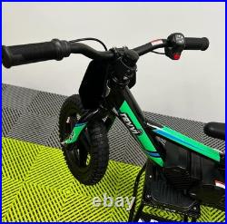 Revvi 12 Green 24v100w Motor Electric Kids Balance Bike, Latest Model