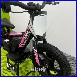 Revvi 12 Pink 24v100w Motor Electric Kids Balance Bike, Latest Model