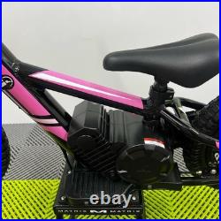 Revvi 12 Pink 24v100w Motor Electric Kids Balance Bike, Latest Model