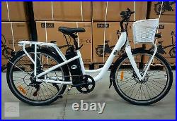 Roadhog E Bike Electric Bike Unisex WHITE Basket & Panier, 25KPH 250W