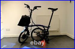 Slightly Used Brompton electric folding bike Bolt Blue Lacquer H6L New Motor